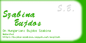 szabina bujdos business card